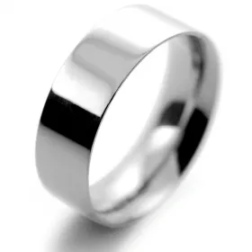 Flat Court Medium -  7mm Platinum Wedding Ring 